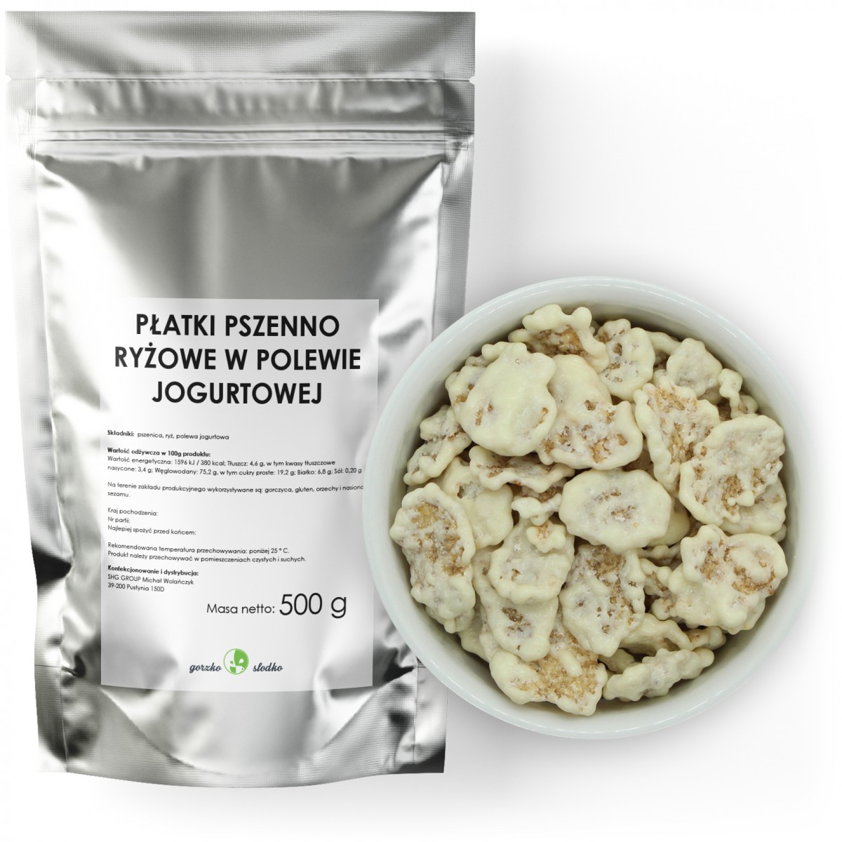 Płatki Fit Grain pszenno ryżowe w polewie jogurtowej